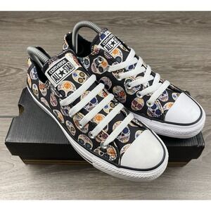 Converse Chuck Taylor All Star Low Skull Print Shoes Black Womens 8 Mens 6